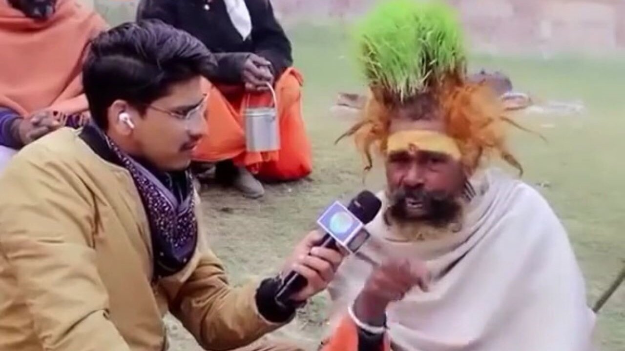 Indian Man Grows Actual Rice In His Hair