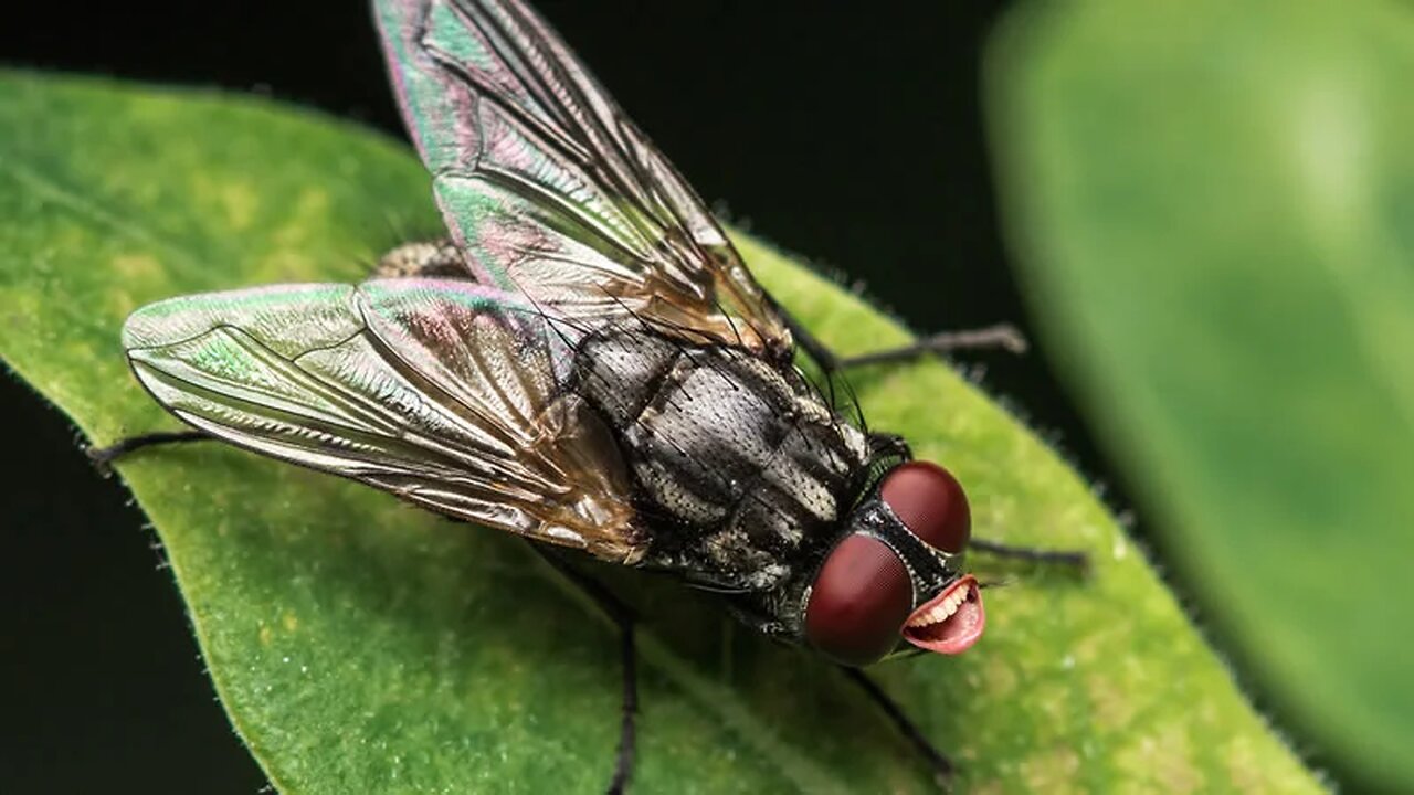 Flies lay eggs in old meat