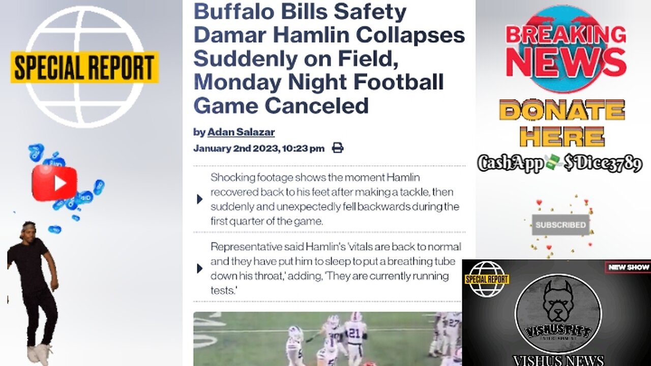 NFL: Buffalo Bills Damar Hamlin Collapses On Field... #VishusTv 📺