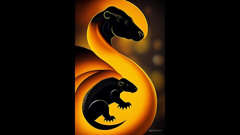Group of snakes hunting lizard