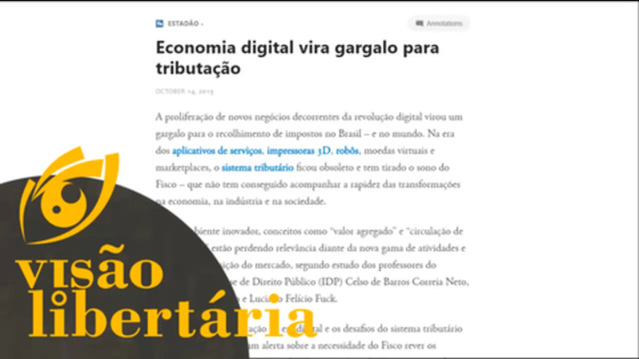 Governo não consegue arrecadar na nova economia - HD | Visão Libertária - 27/10/19 | ANCAPSU