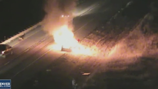 Fiery I-25 crash blamed on deer