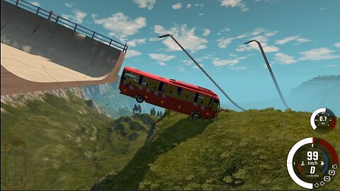 Bus vs Mega Ramp map 💥🚌 jump, speed, crash #1 🎯 BeamNG Drive Game