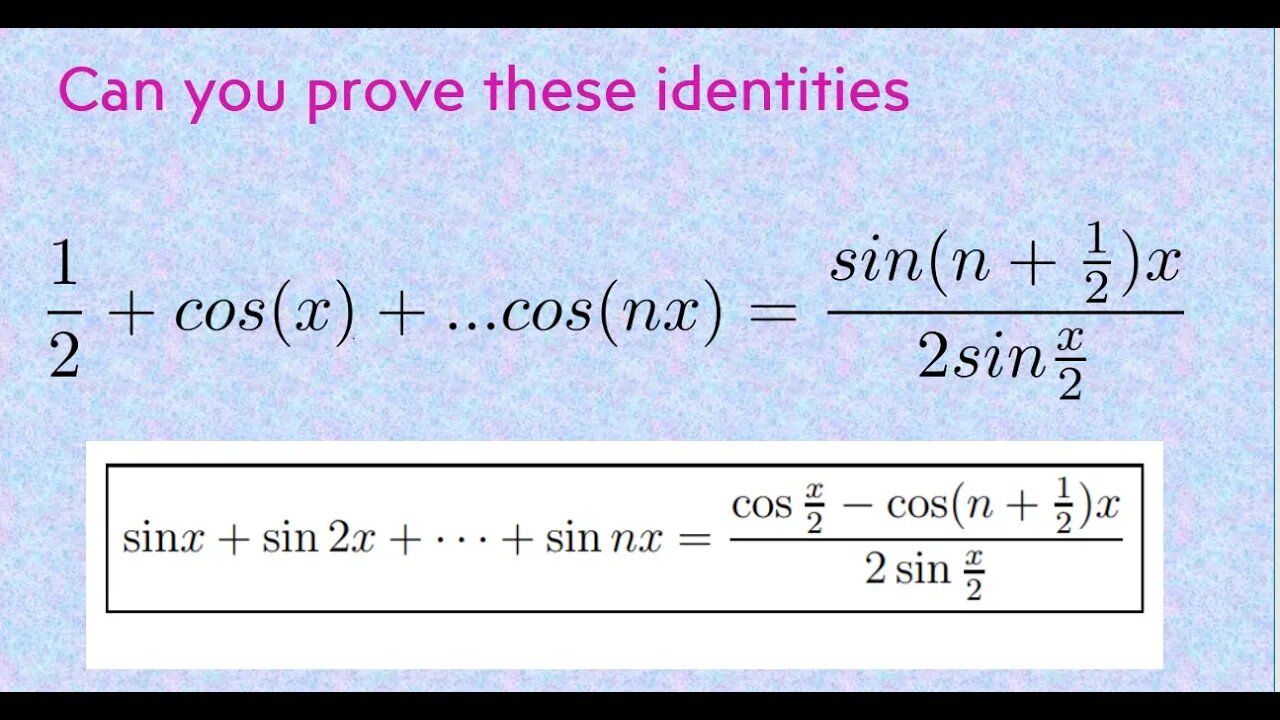 sinx+sin2x+sin3x+...+sin nx, cosx+cos2x+cos3x+cos 4 x+...+cos nx