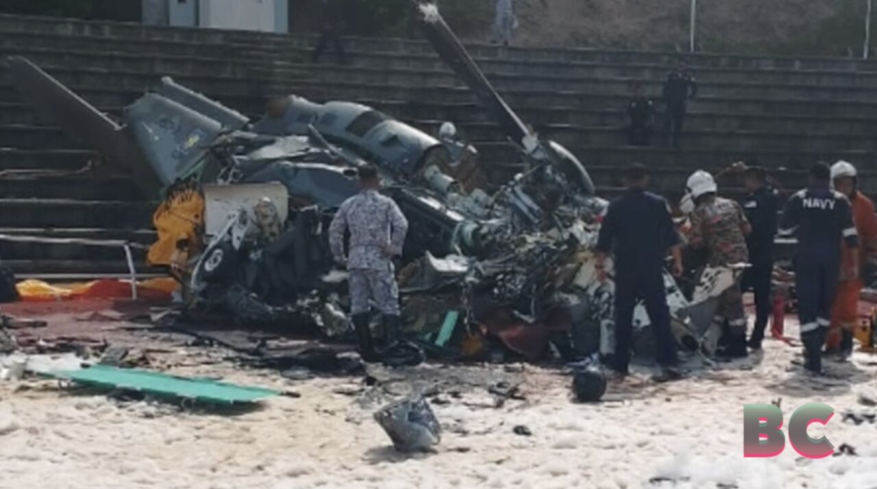 Ten dead as Navy helicopters collide mid-air in Malaysia