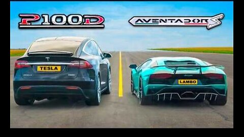 Lamborghini Aventador vs Tesla Model X DRAG ROLLING RACE Can an EV SUV beat a supercar