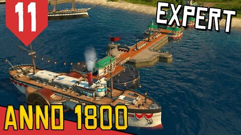 Criando um porto para TURISTAS - Anno 1800 #11 [Série Gameplay Português PT-BR]