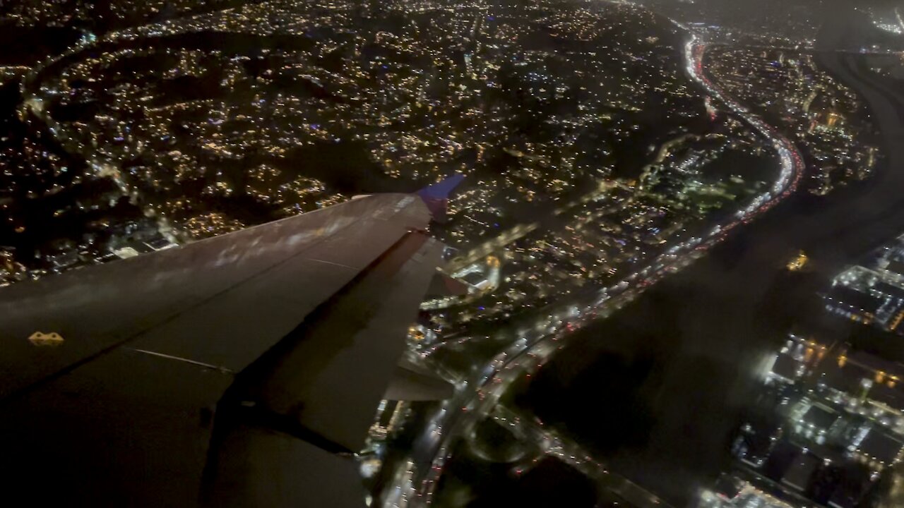 Beauty of Orange County on airplane