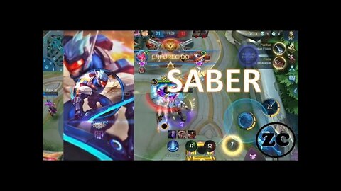 ML - Gameplay Saber - jogando na lane do ouro - ZC