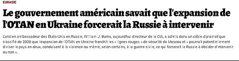 Les Etats-Unis savaient que leur influence en Ukraine allait forcer la Russie à intervenir !