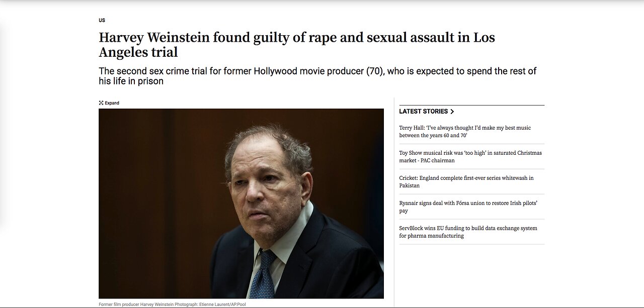 Harvey Weinstein found guilty of rape in Los Angeles trial As #MeToo Comes Home To Roost