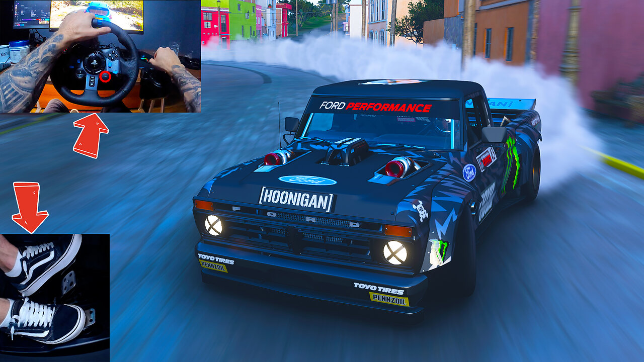 HOONIGAN in DRIFT action with SteeringWheel + Handbrake