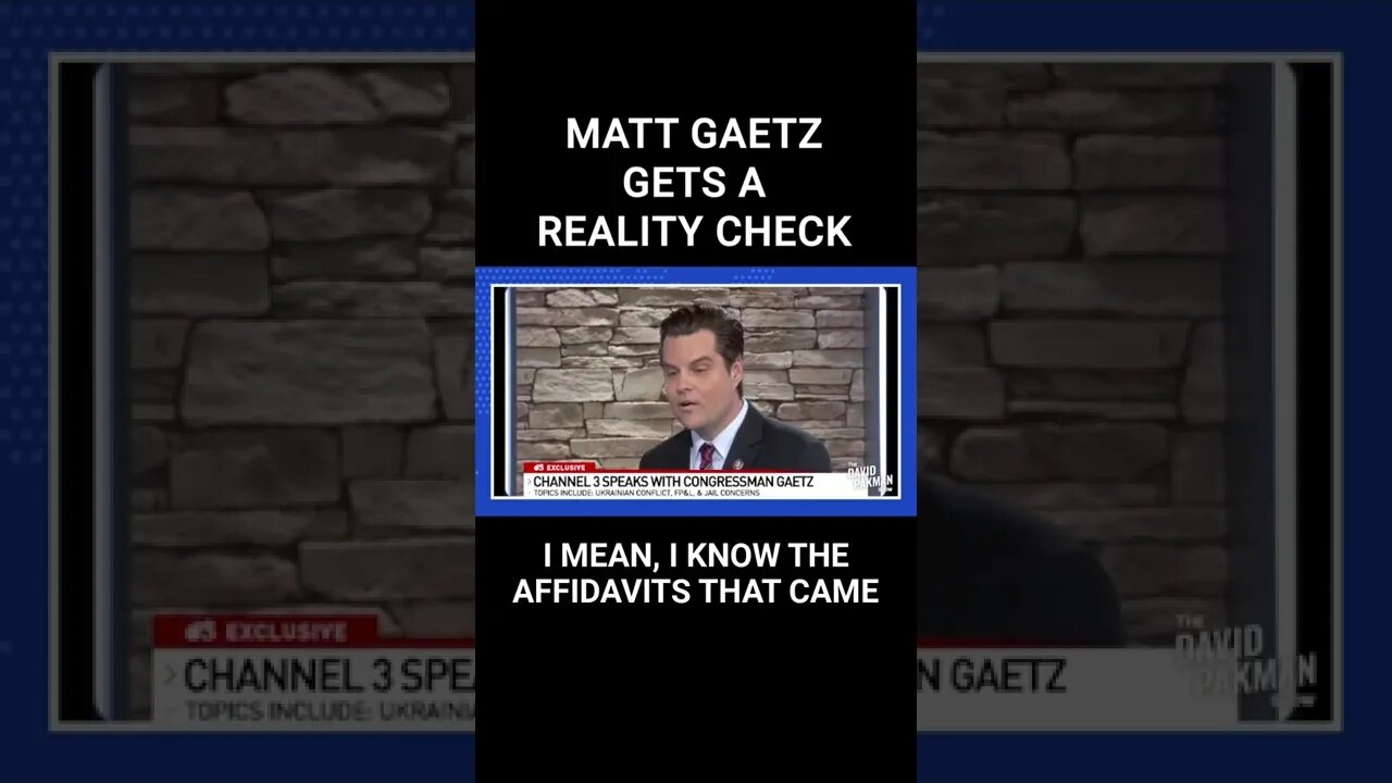 Matt Gaetz Gets Reality Check on Live TV #shorts