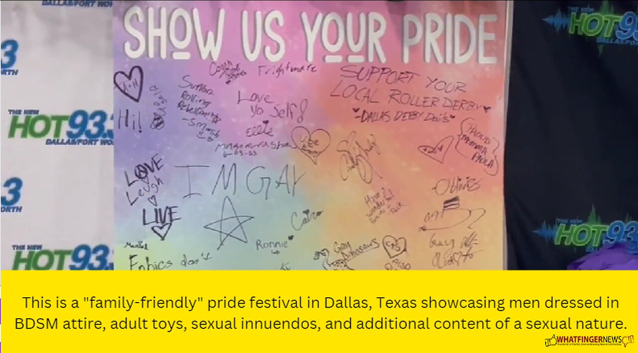 This is a "family-friendly" pride festival in Dallas, Texas showcasing men dressed in BDSM attire