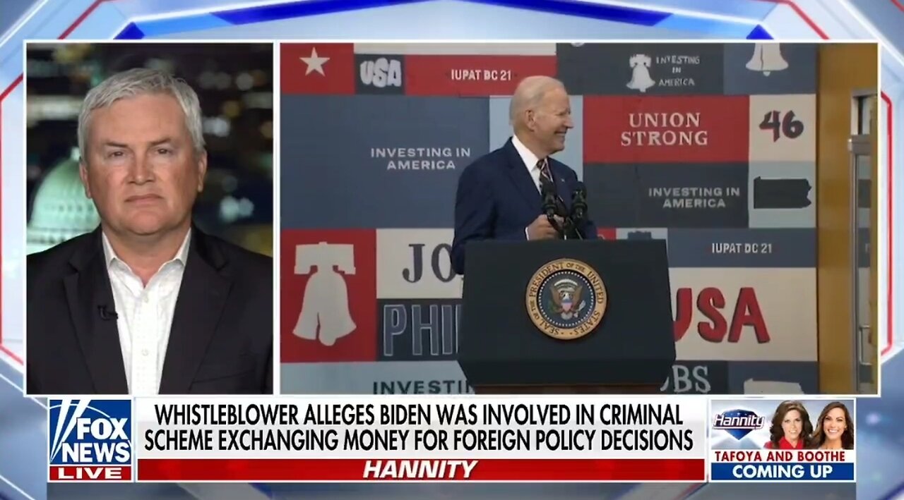 Rep Comer: We're Very Confident FBI Docs Alleging Biden Criminal Scheme Exists