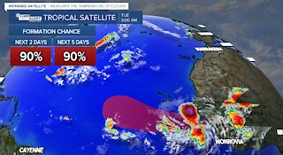 Ida downgrades, Kate forms, another tropical depression likely to form