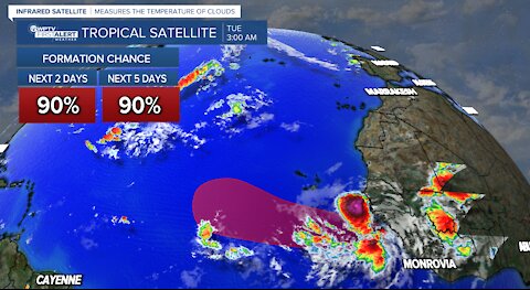 Ida downgrades, Kate forms, another tropical depression likely to form