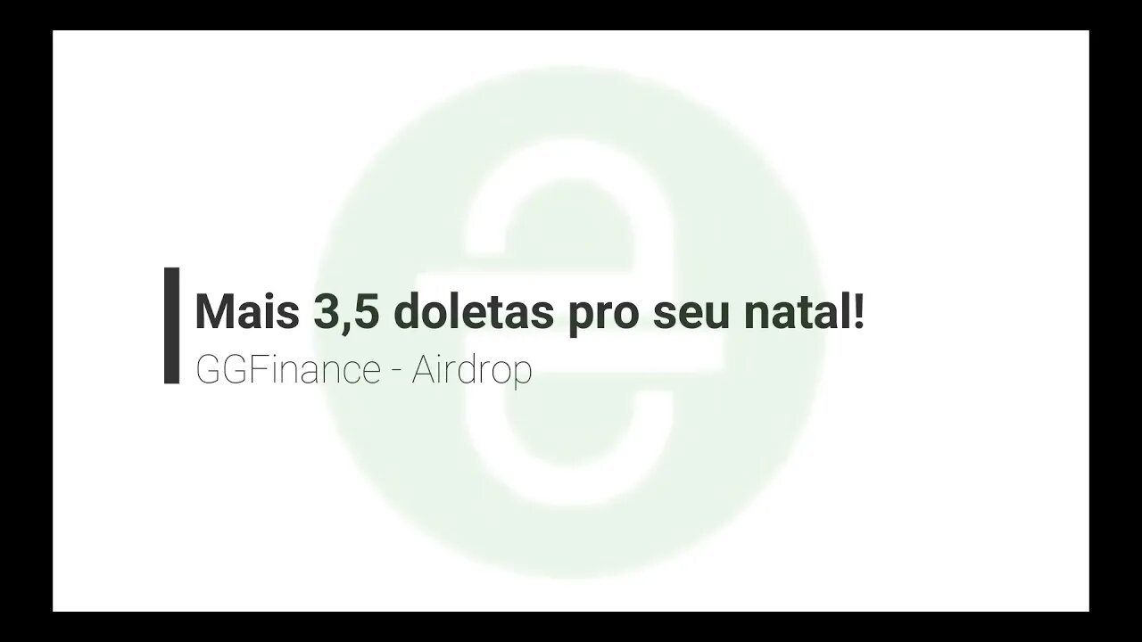 Finalizado - Airdrop - GGFinance - $3 pra tu!