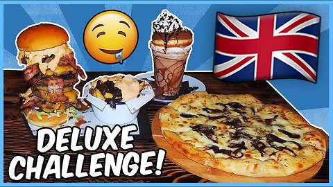 Deluxe Bacon Cheeseburger Challenge (w/ Cheesy Bread & Milkshake!)