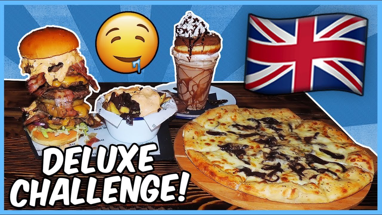 Deluxe Bacon Cheeseburger Challenge (w/ Cheesy Bread & Milkshake!)