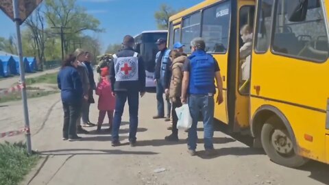 Footage Of The Evacuation Of Civilians From The Territory Of "Azovstal"