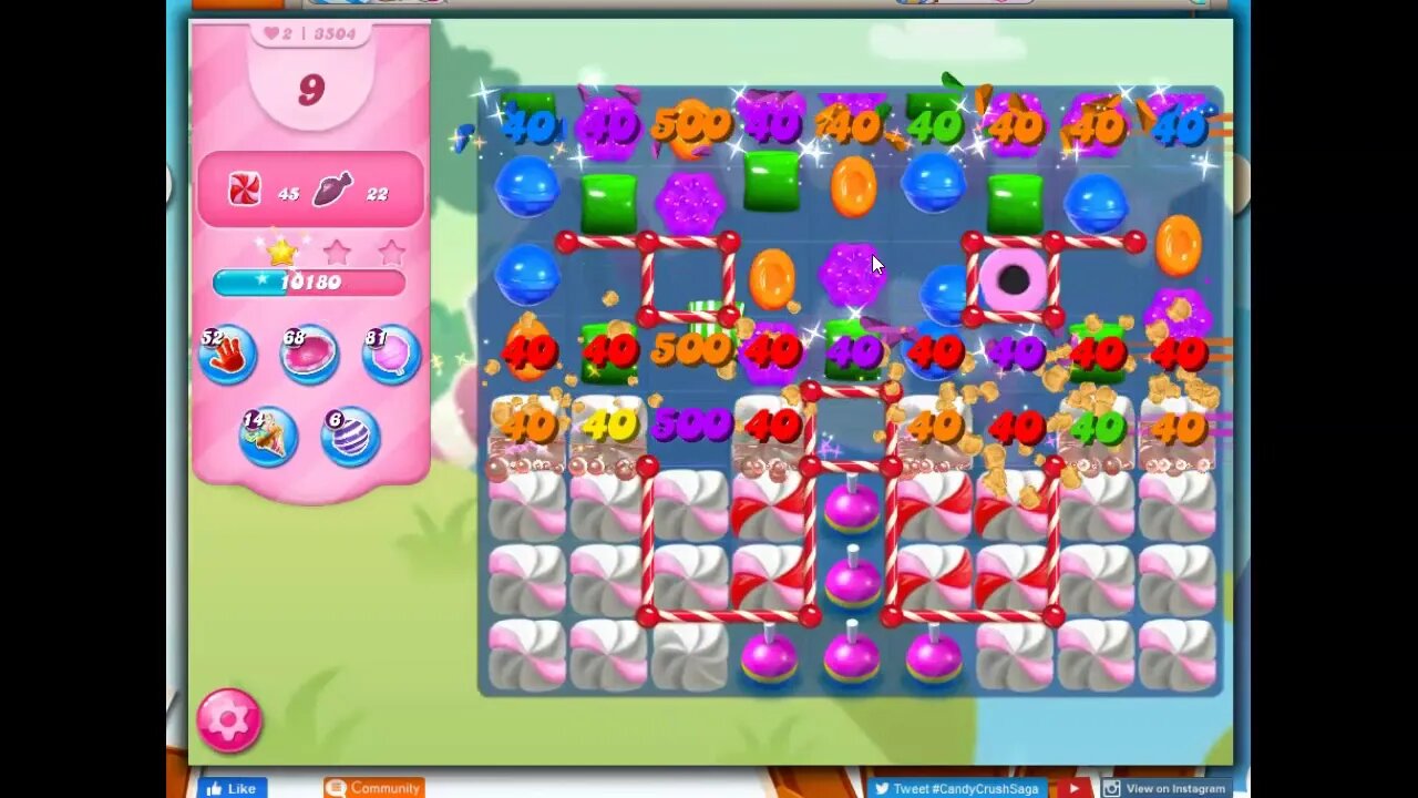 Candy Crush Level 3504 Talkthrough, 14 Moves 0 Boosters