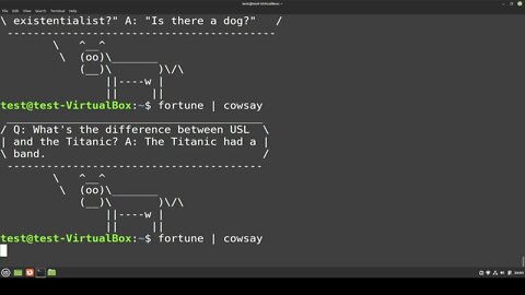 Having fun with fortune | cowsay in linux mint #2