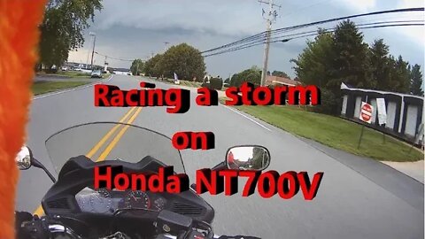 Racing a thunderstorm on my Honda NT700V motorcycle