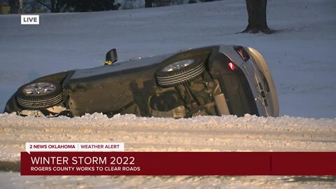 Rogers County crews treat roads with brine tools