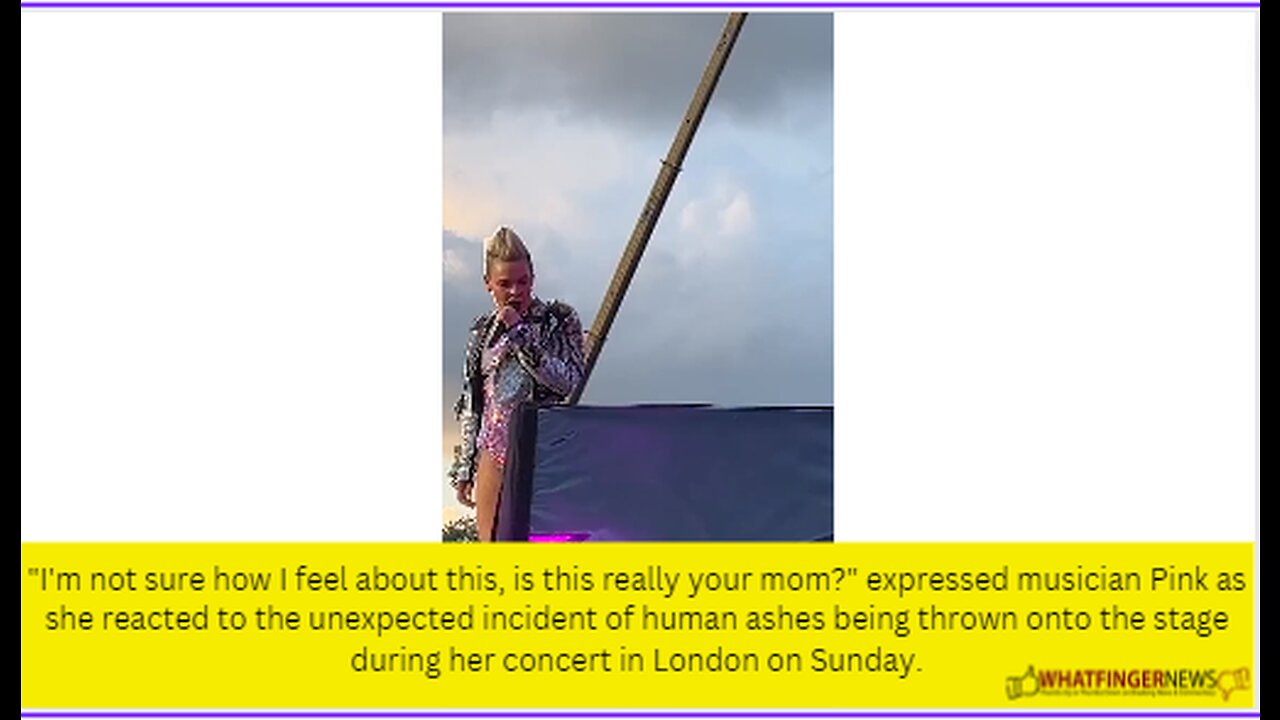 I'm not sure how I feel about this, is this really your mom?" expressed musician Pink as she reacted