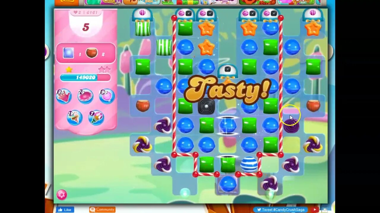 Candy Crush Level 6161 Talkthrough, 28 Moves 0 Boosters