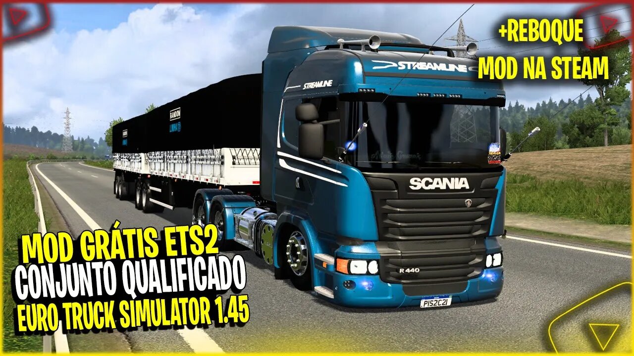 Scania R440 + Reboque Bitrem Randon na Steam Euro Truck Simulator 2 Versão 1.45