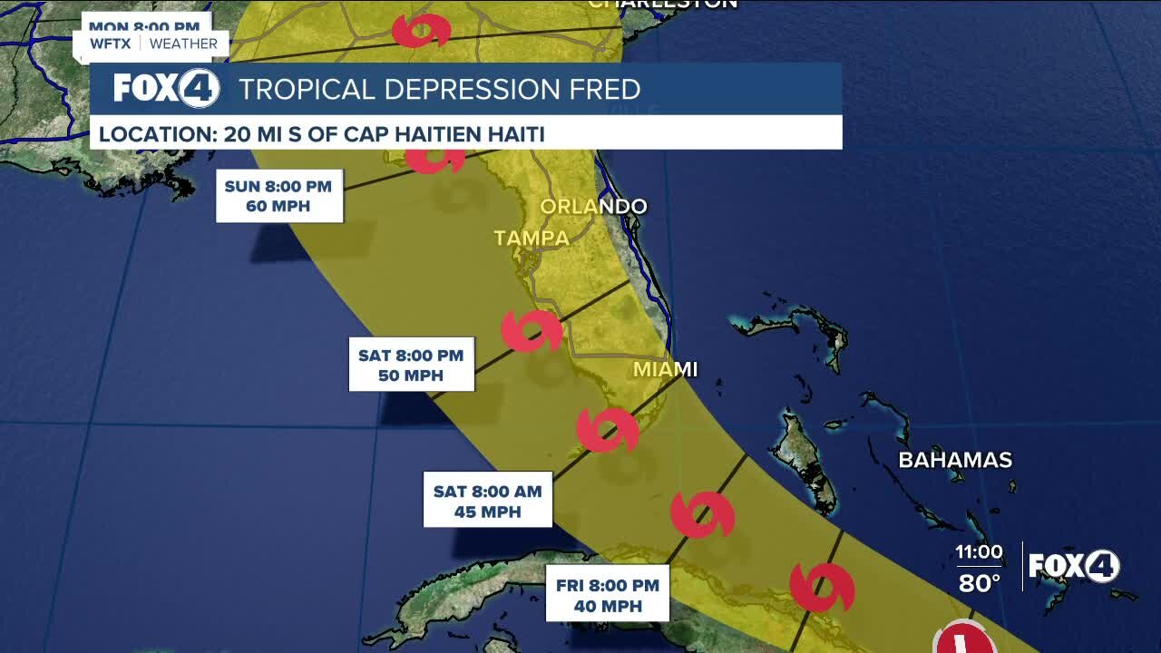 Tropical Depression Fred 11 PM Update 8/11/21