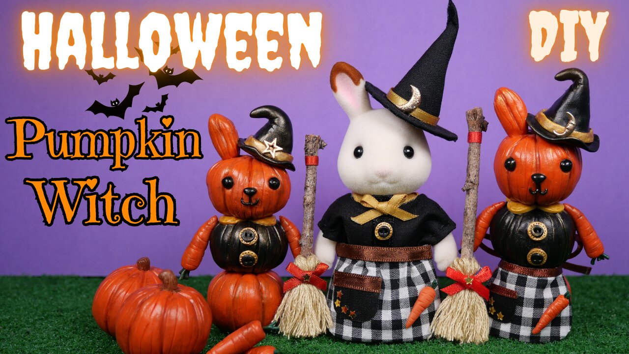 【DIY】Halloween pumpkin witch/ハロウィン👻パンプキンの魔女/Sylvanian Families/シルバニアファミリー/Calico Critters/Miniature