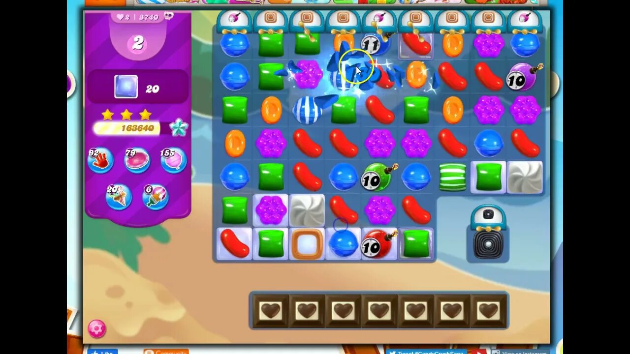Candy Crush Level 3740 Talkthrough, 21 Moves 0 Boosters