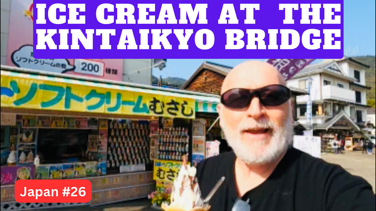 Ice cream at the kintaikyo bridge Japan #26