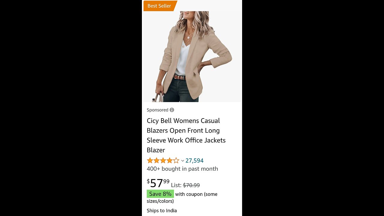 Cicy Bell Womens Casual Blazers Open Front Long Sleeve Work Office Jackets Blazer