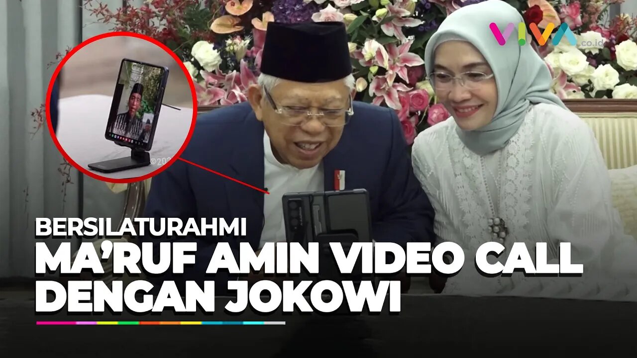 Mesranya Ma’ruf Amin Video dengan Call Jokowi di Momen Lebaran