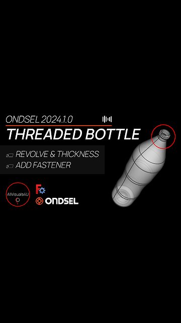 💧 Design A Threaded Water Bottle 3D Model - FreeCAD Fasteners - Plastic Bottle 3D Model | #Shorts