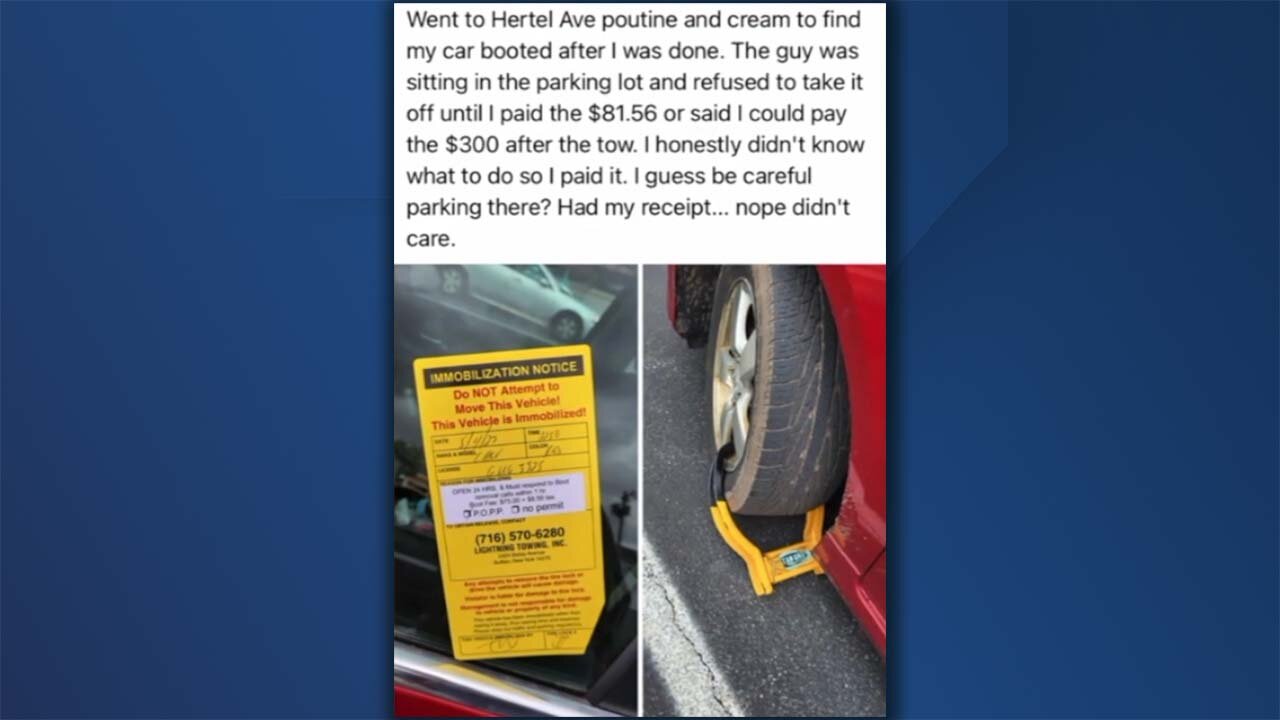 Facebook post leads to questions about cars being booted in one North Buffalo neighborhood