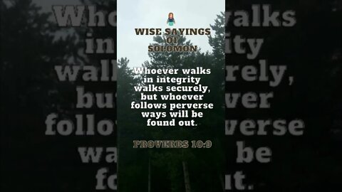 Wise Sayings of Solomon | Proverbs 10:9