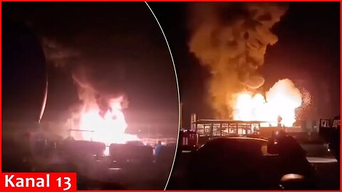 Ukraine hit two oil bases in Russia at the same time - images of intense fire