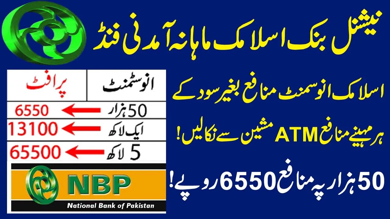 National Bank Of Pakistan NBP Islamic Mahana Amdani Fund | NBP Funds Mahana Aamdani Account Detail