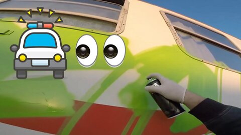 Did the police get him? Graffiti train by day!