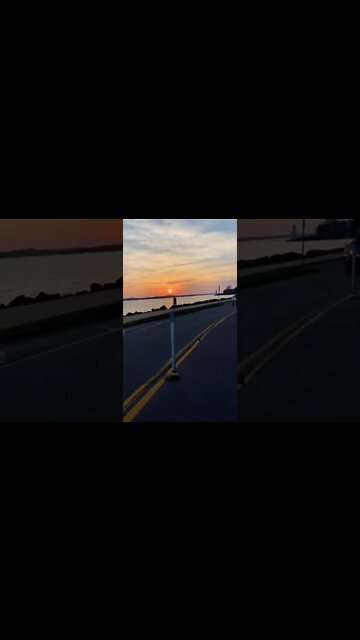 Biking by the sun set