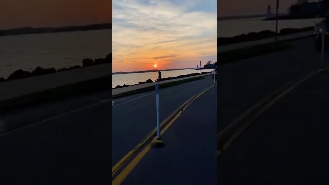 Biking by the sun set