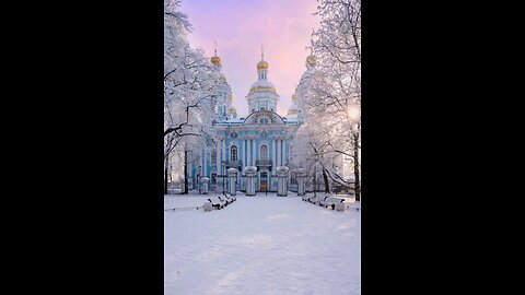 Fabulous scenery of winter St. Petersburg