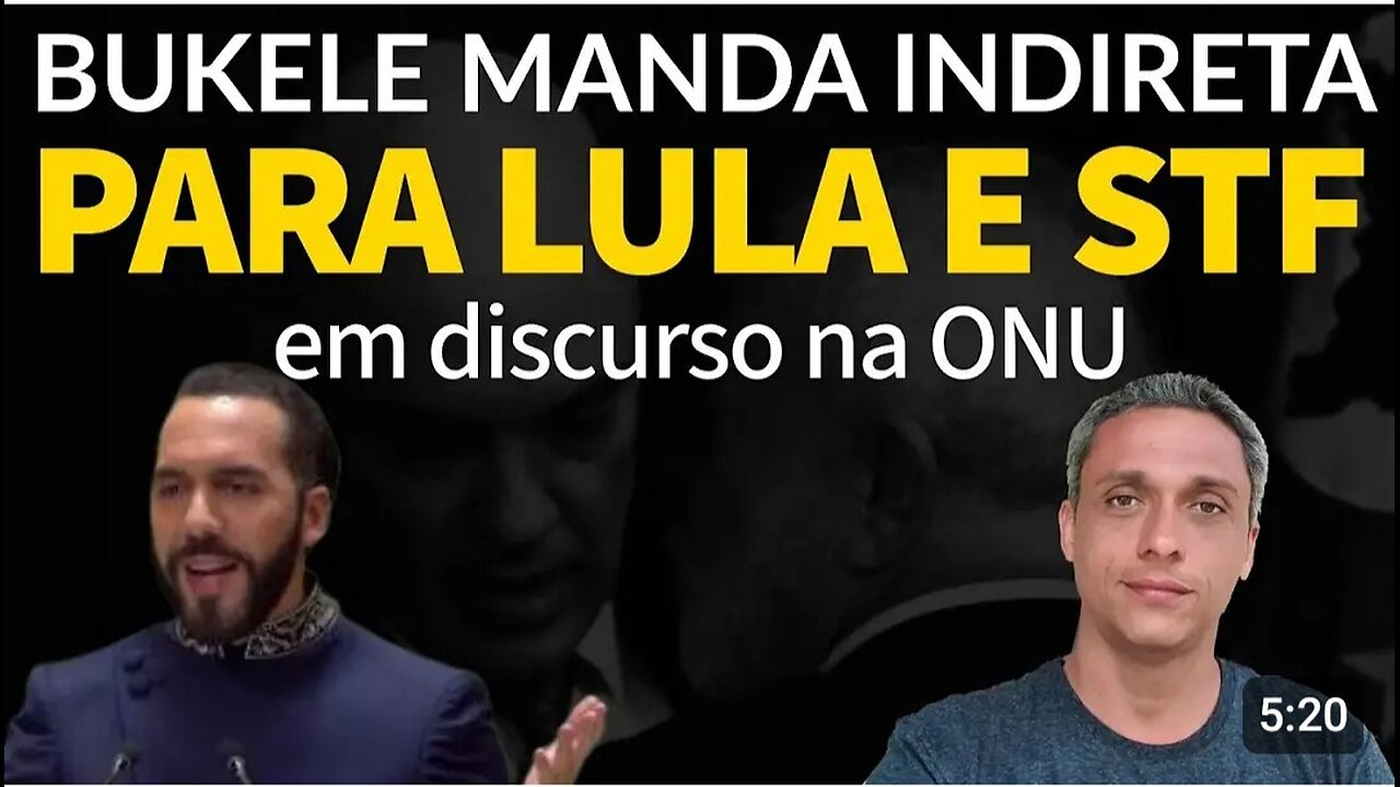 ÉPICO! Bukele manda um indireta na cara do LULA e do STF em discurso da ONU.