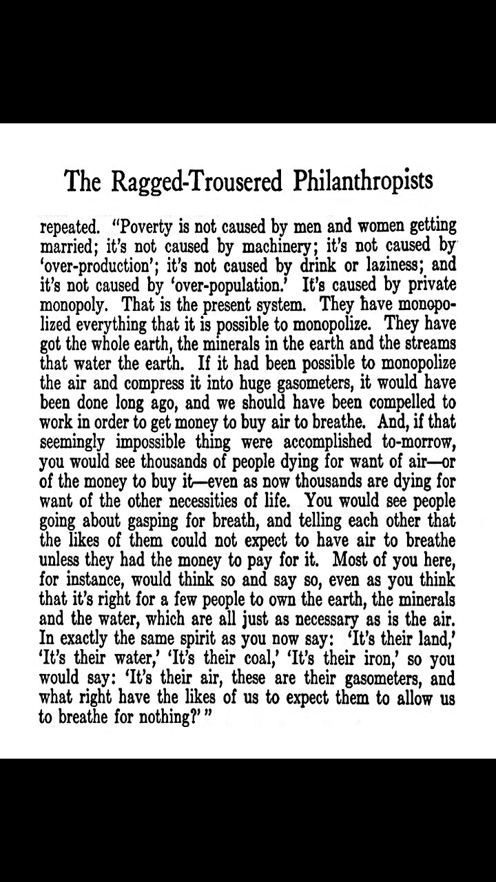 Causes of Poverty - Robert Tressell, The Ragged Trousered Philanthropists