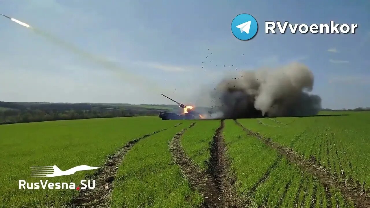 Russian BM-27 "Hurricane" MLRS Strikes The Defenses Of Ukrainian Forces